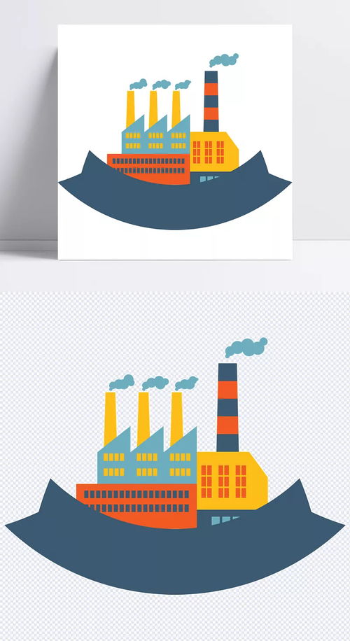 扁平化工业建筑 现代设计的时尚矢量素材